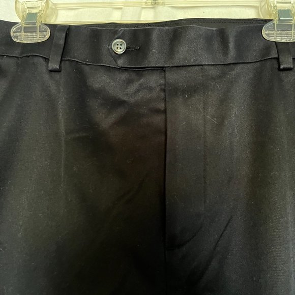 Roundtree & Yorke Comfort Classic Fit Flat Front Black Dress Pants 35 x 30 - Picture 3 of 5